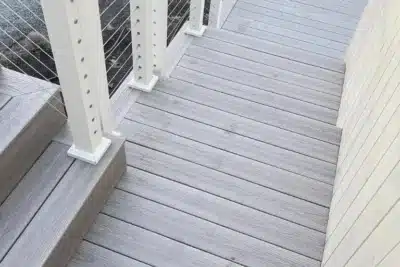Embossed WPC deck stair