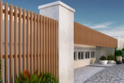 wpc vertical slat facade for modern exteriors