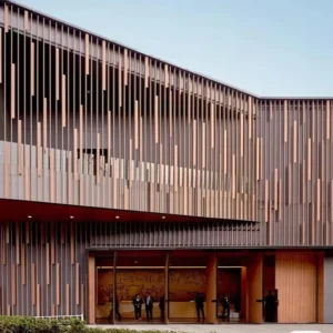 building facade wpc timber tube