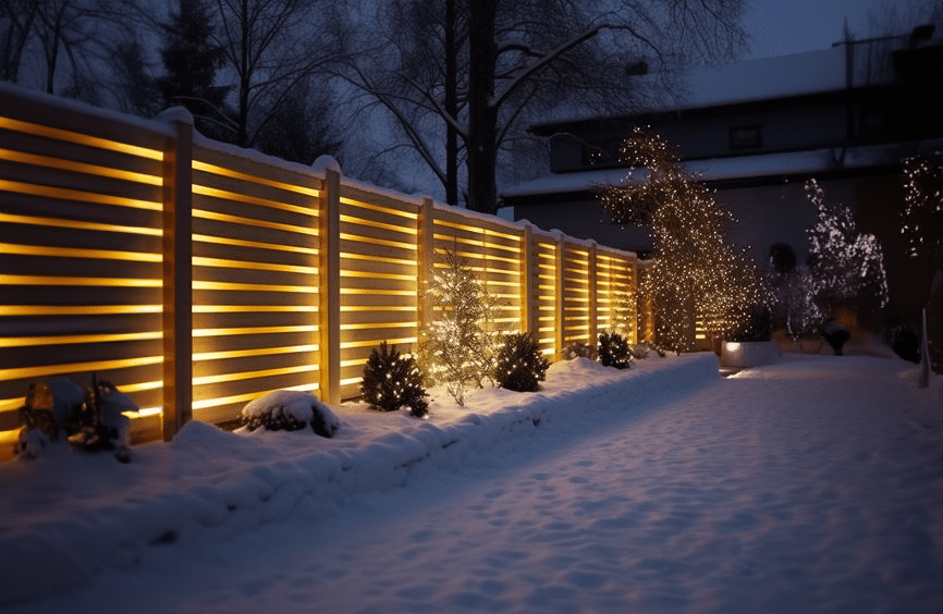 Outdoor fence atmosphere lights
