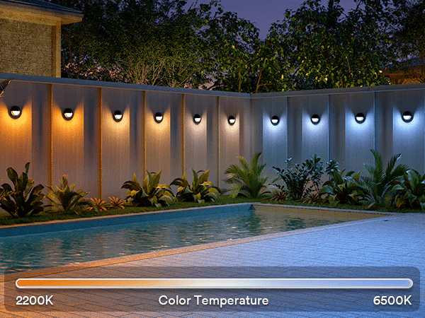 Comparison of color temperature values of fence lights