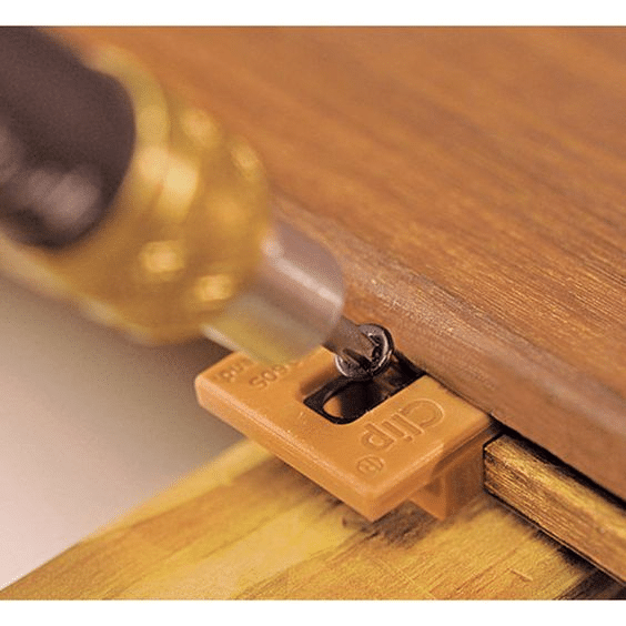 Using Ipe Clip hidden fastener on composite decking with a drill