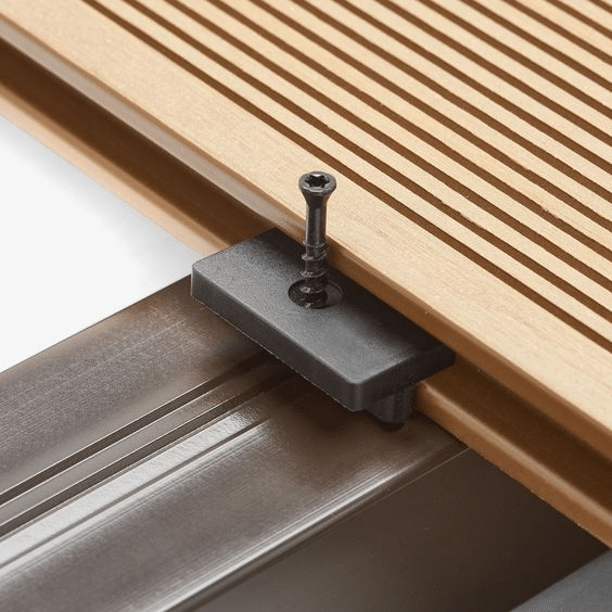 Hidden fastener securing composite deck