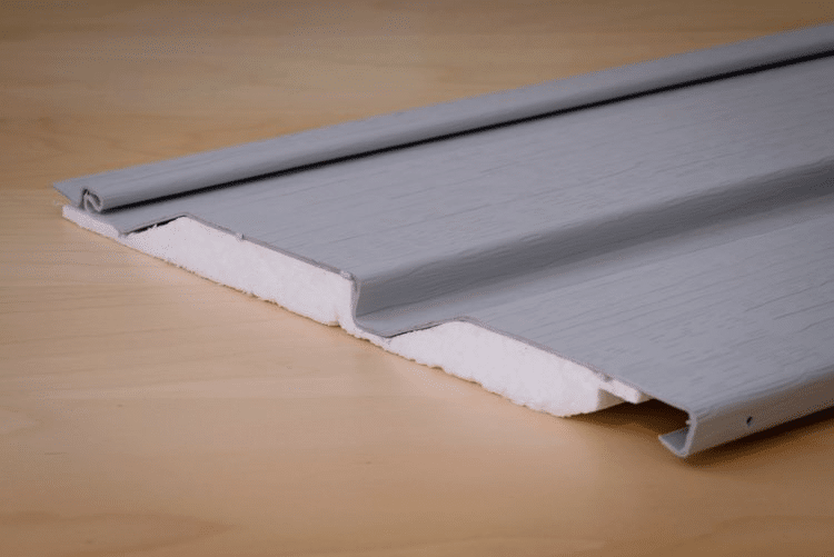 Cross-section of plastic house cladding