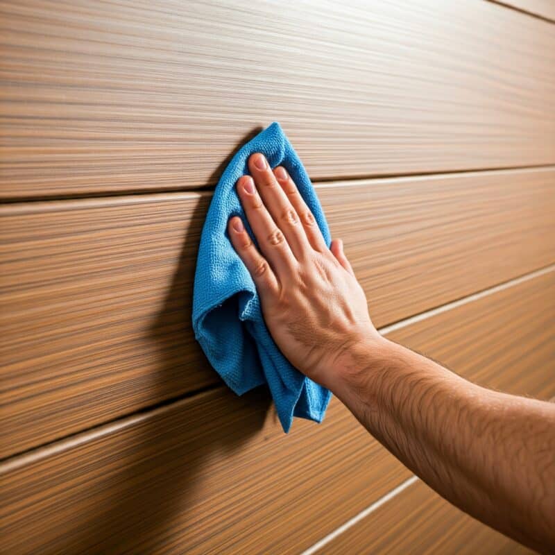 clean WPC wall panel with a west cloth