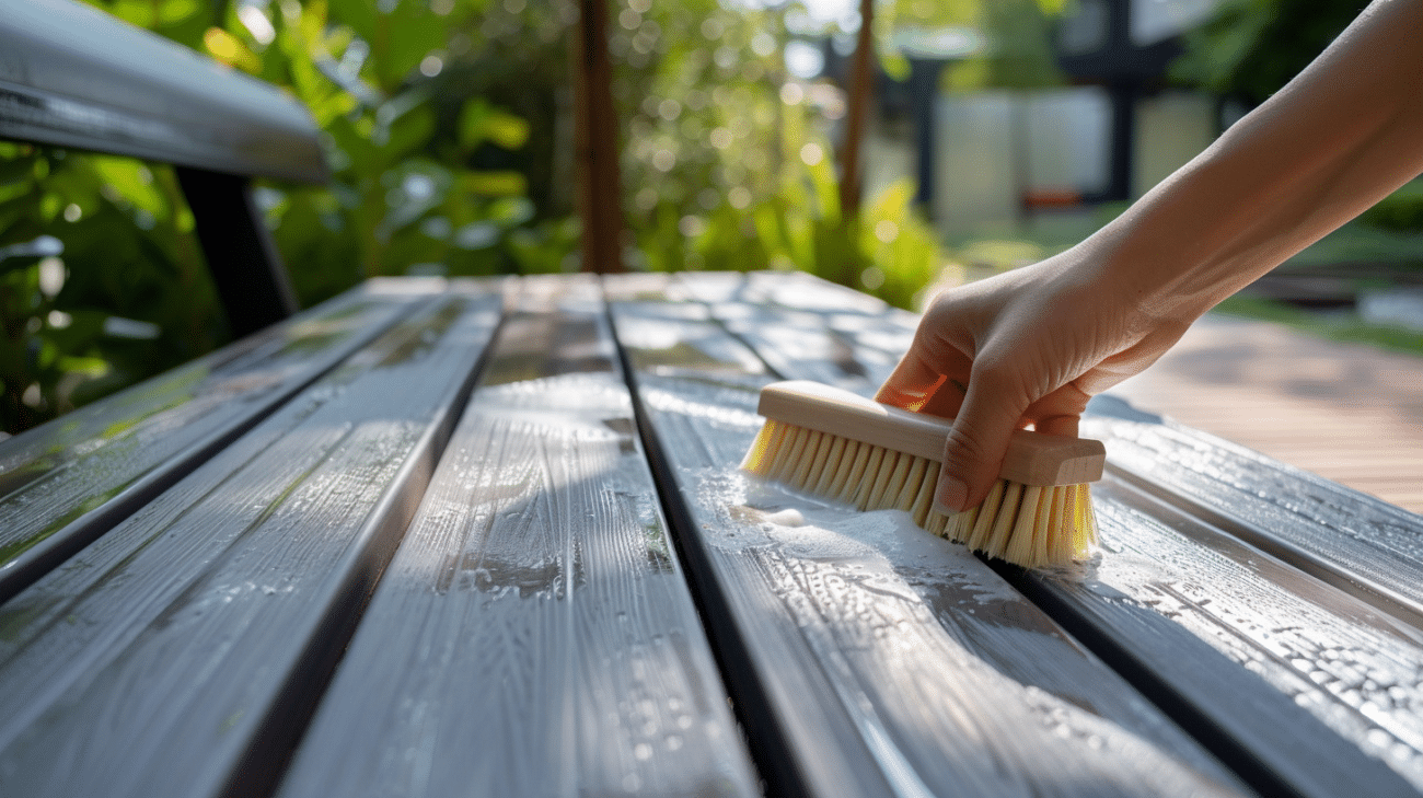 Brush to clean the cracks of Composite Deck