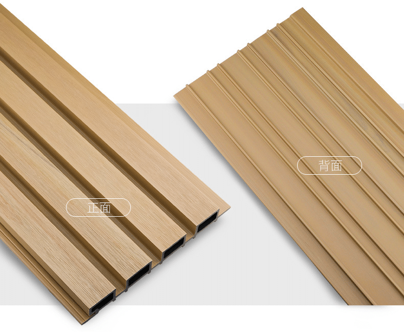 Comparison of front and back of the WPC Fluted Panels