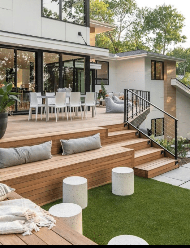 Elevated composite deck creative space