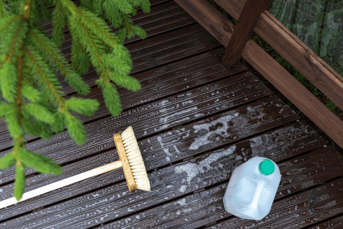 Clean the WPC deck with a neutral cleaner