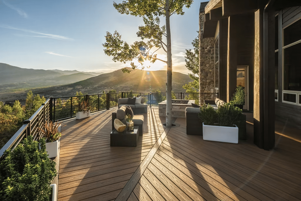 Composite decking in Diagonal Decking Layout