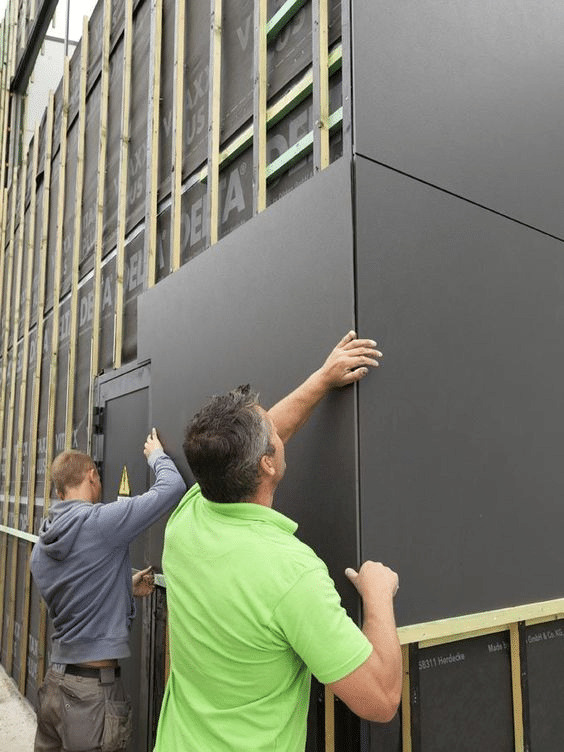 HPL wall panel installation process
