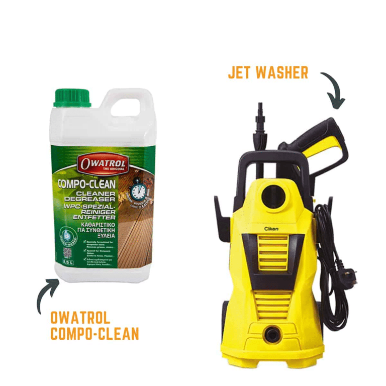 WPC deck cleaner and high pressure spray machine