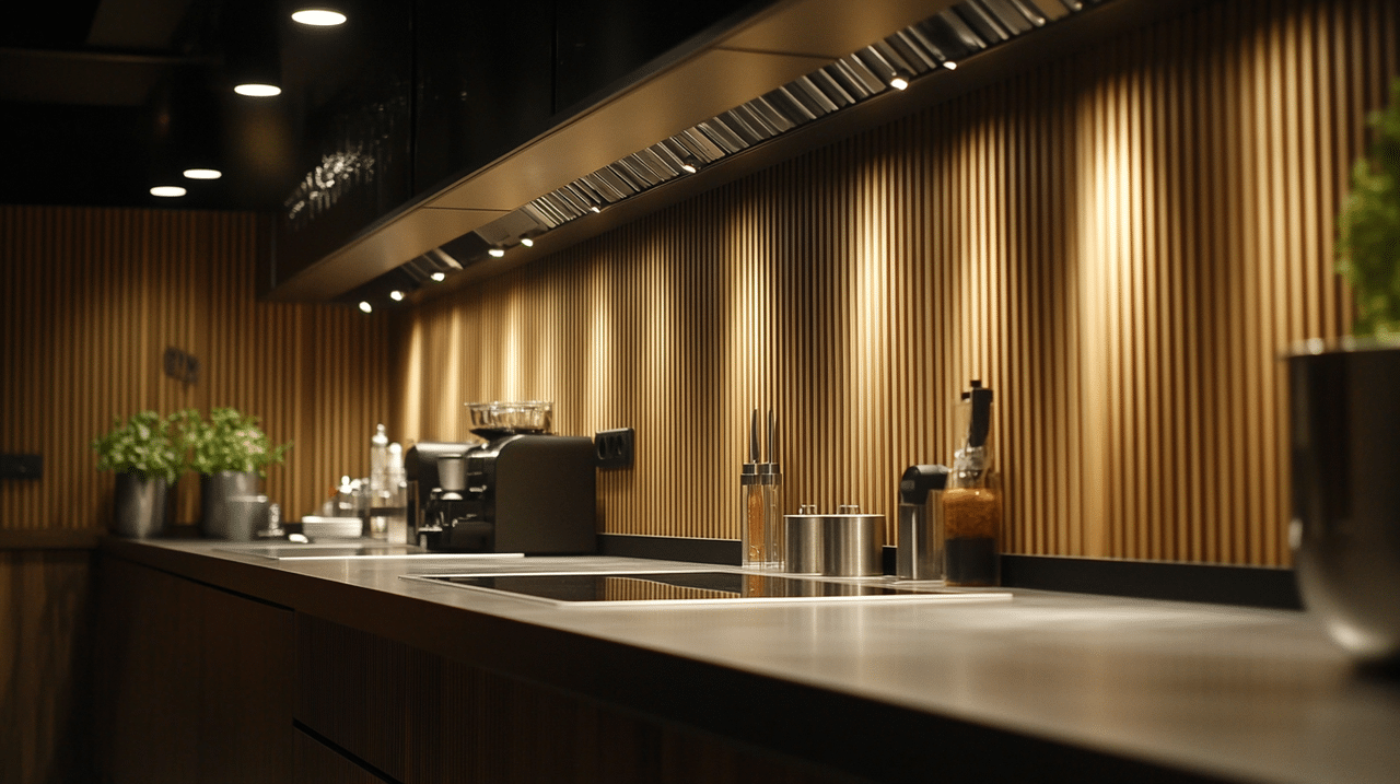 WPC fluted wall panels for kitchen
