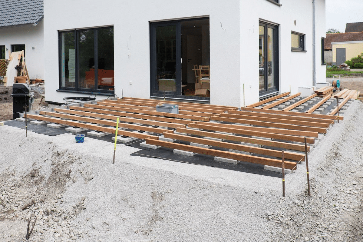 Composite decking bearers installation effect