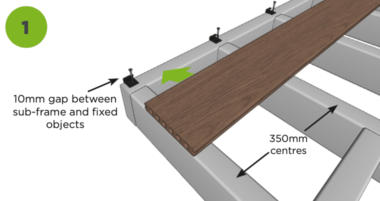 Joist spacing for composite decking