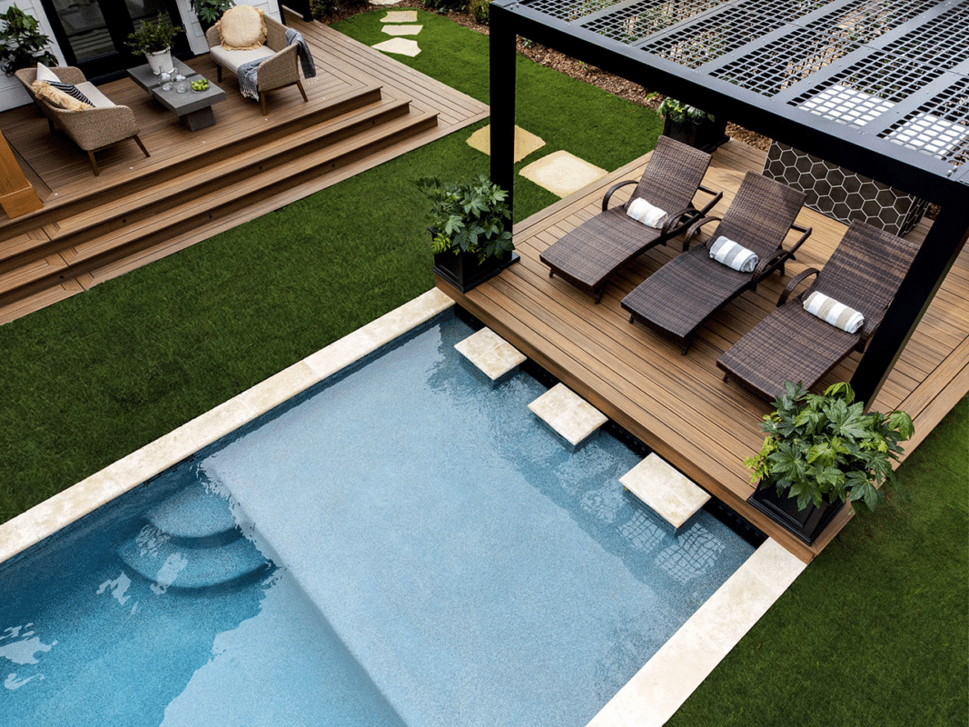 Landscape design on the WPC deck
