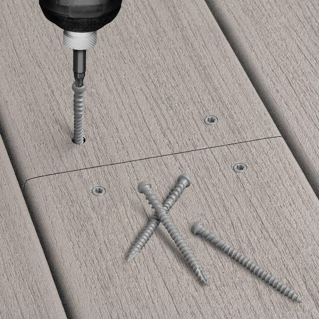 grey star composite decking screws with reverse thread design