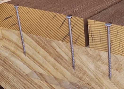 Proper screw length for secure installation of decking