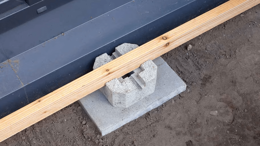 Above ground cement footings for deck
