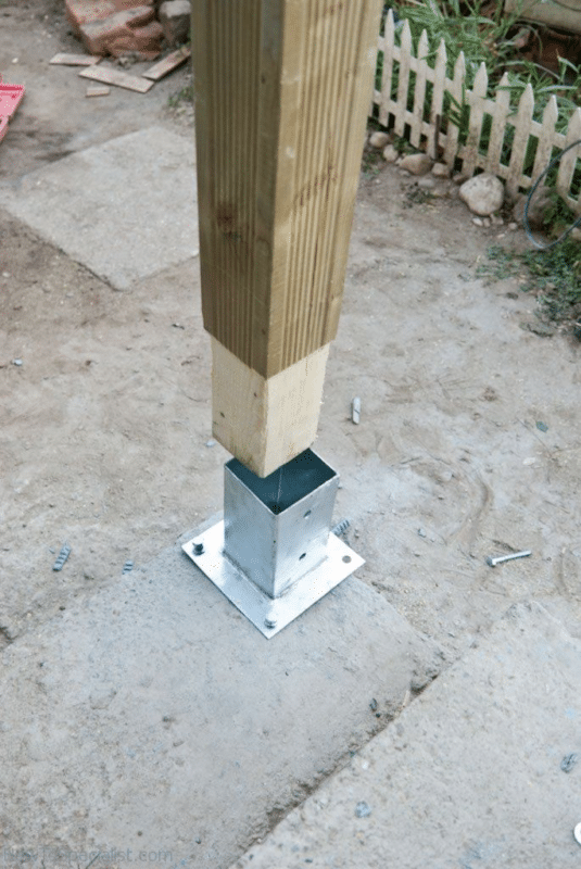 Metal footing deck with footings bunnings for wooden post