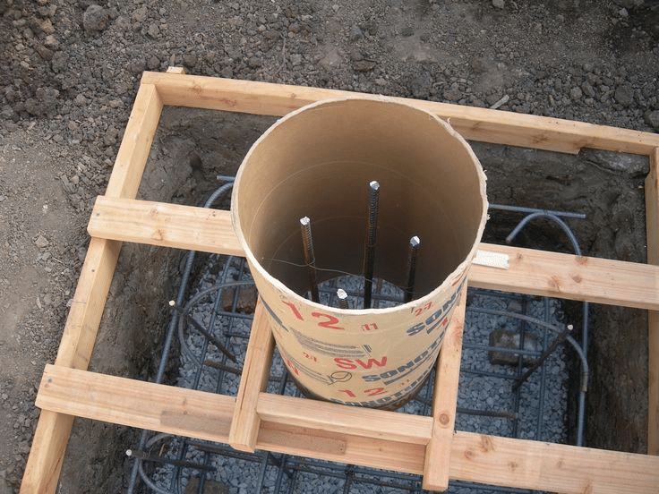 tube pier pours foundations