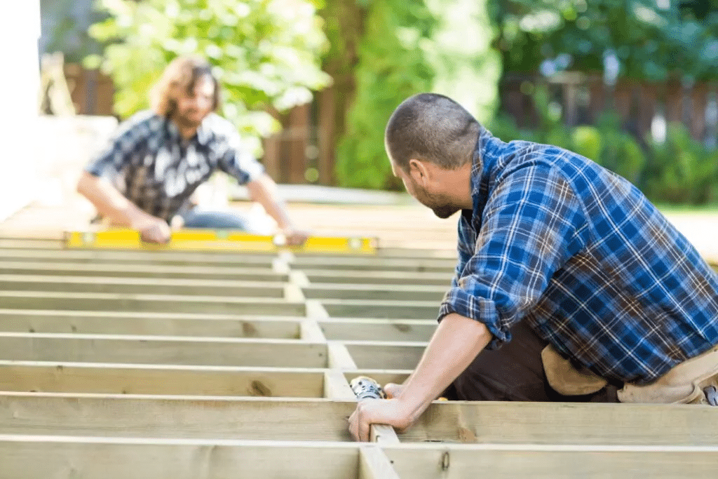 Illustration highlighting common deck joist spacing mistakes, such as ignoring manufacturer guidelines, underestimating loads, insufficient gapping, poor drainage, improper fastener use, and neglecting local building codes, with tips to avoid them