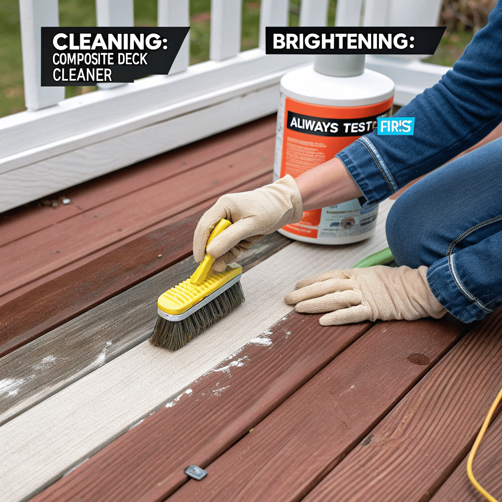 Step-by-step illustration showing DIY Composite Deck Restoration