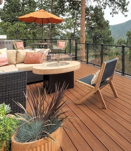 Eco-friendly WPC decking made from recycled materials, perfect for sustainable outdoor spaces.