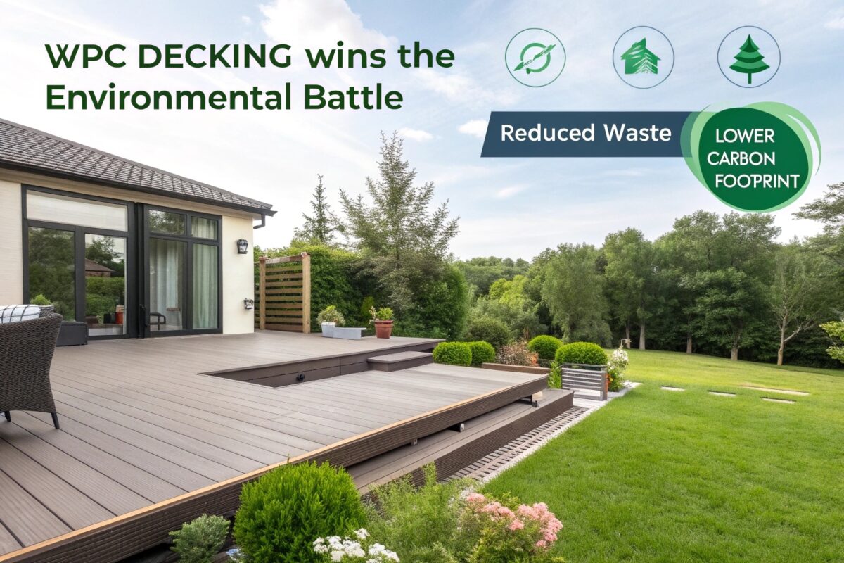WPC decking outperforms traditional wood decks with a longer lifespan, recycled materials, and no harmful chemical treatments.