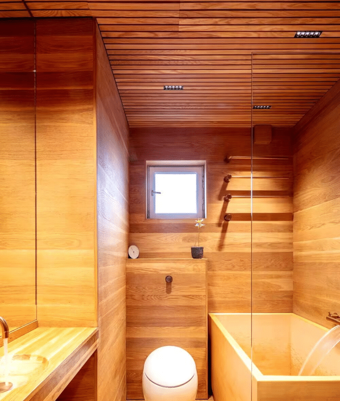 Waterproof wpc wall panel in the bathroom of Jingji Hotel, Dameisha, Shenzhen