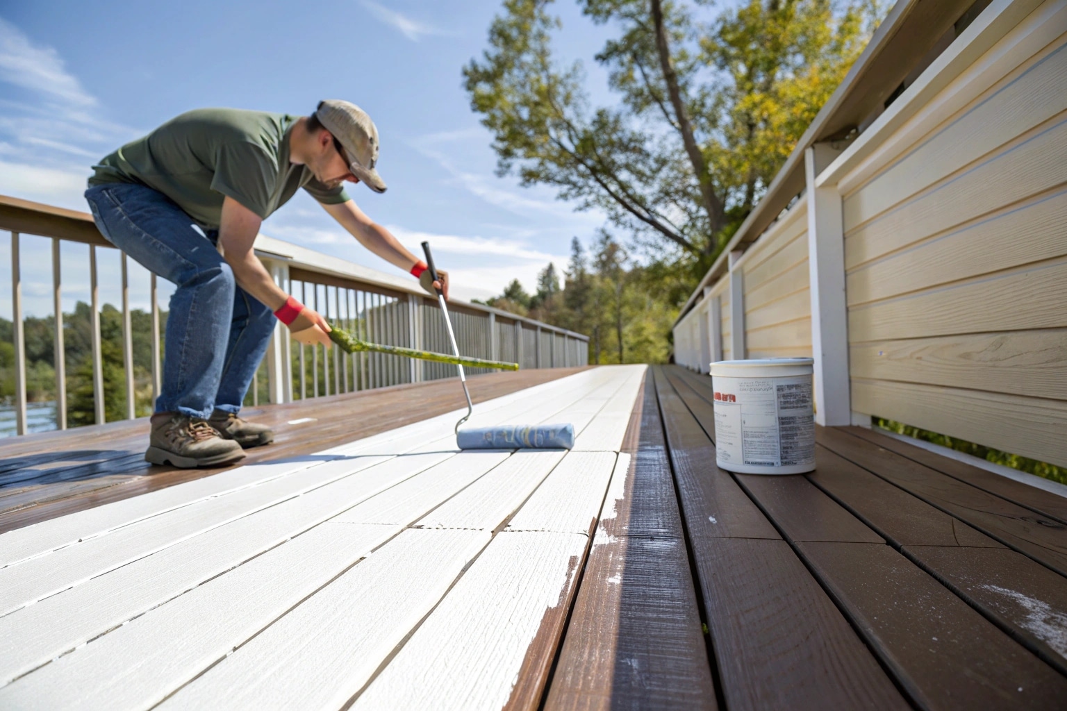 first coat of primer for the composite deck