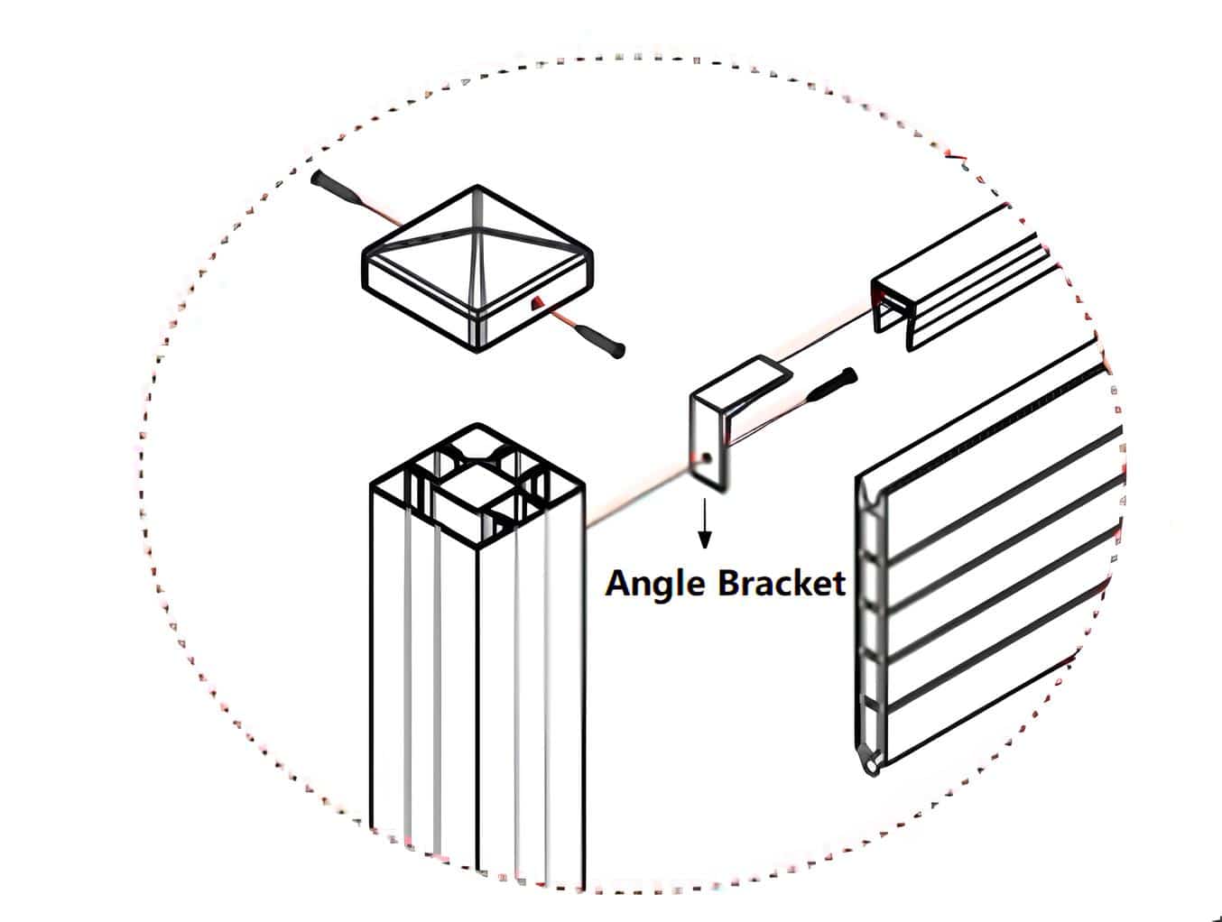 wpc fence angle bracket
