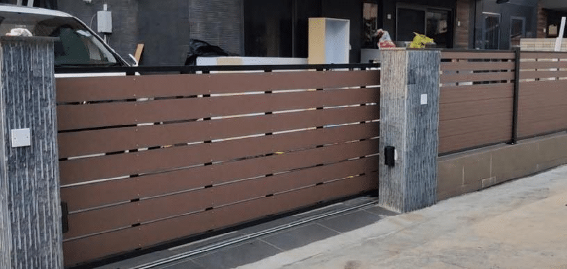 Electric sliding WPC gate