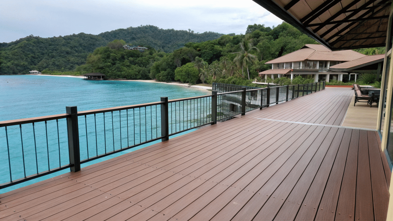 WPC deck of the resort in Malaysia